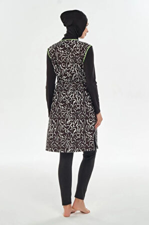 Maresiva 252305 Helen Siyah Tam Boy Tasarım Tesettür Mayo