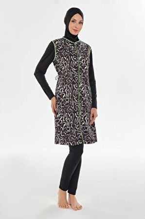 Maresiva 252305 Helen Siyah Tam Boy Tasarım Tesettür Mayo