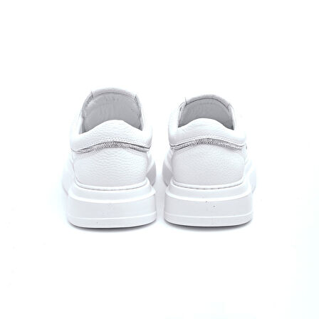 Casual Hakiki Deri Taş Aksesuarlı Kadın Ayakkabı