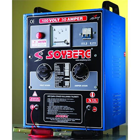 Soyberg 130 Akü Şarj Cihazı 8 Akü 30 Amper 100 VOLT