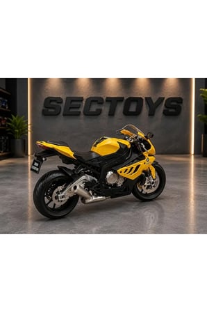 1:12 Ölçek BMW S1000 RR Diecast Model Motosiklet Sarı Kutulu Lisanslı Motosiklet