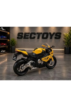 1:12 Ölçek BMW S1000 RR Diecast Model Motosiklet Sarı Kutulu Lisanslı Motosiklet