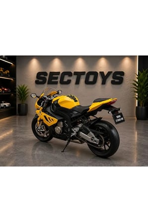 1:12 Ölçek BMW S1000 RR Diecast Model Motosiklet Sarı Kutulu Lisanslı Motosiklet