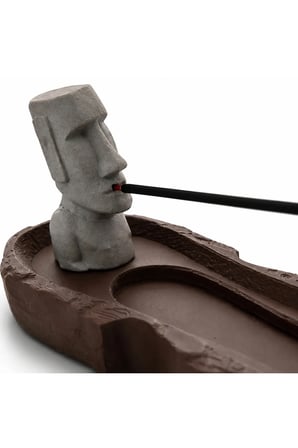 Moai Figürlü Tütsülük – Dekoratif Tütsü Standı – El Yapımı Görünümlü Tütsü Yakma Aparatı