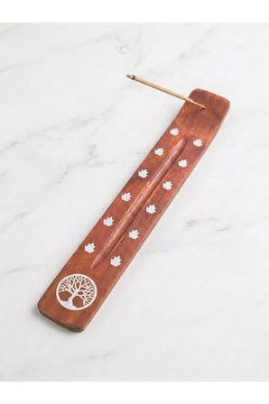 Doğal Ahşap Kayık Tütsülük - Yoga ve Meditasyon İçin Dekoratif Tütsü Kayığı