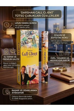 Darshan Call Client (Müşteri Çağıran) Bereket Çubuk Tütsü 20 Adet