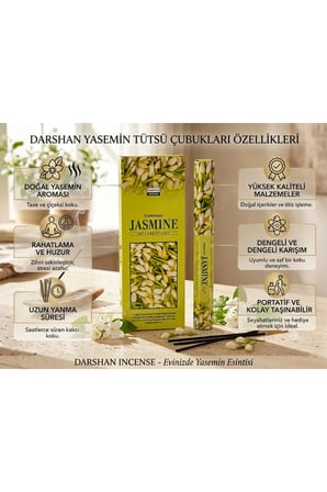 Darshan Jasmine (Yasemin Kokulu) Çubuk Tütsü 20 Adet