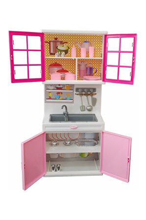 My Happy Kitchen Mutfak Tezgahı ve Dolabı  Oyuncak Mutfak Seti lavabo Oyuncak Evcilik Seti