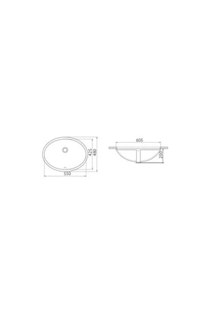 Seramik Cerastyle Tezgah Altı Lavabo 55x43 Cm