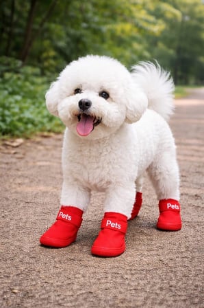 Köpek Ayakkabısı 4’lü Set Su Geçirmez Kaymaz Tabanlı Köpek Botu Küçük Orta Irk Köpekler İçin Koruyucu Patik Yağmur Kar Çamur İçin Dayanıklı Evcil Hayvan Ayakkabısı Kırmızı (Large)