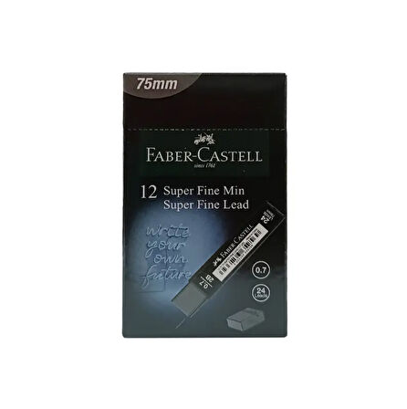 Süper Fine Kurşun Kalem Ucu (Min) T. Black 0.7mm 2B 75mm 24 Lü Tüp 12 adet (1 kutu)
