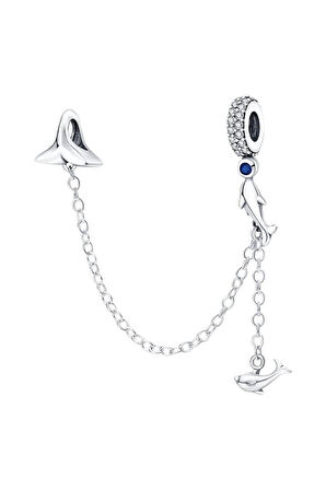 Yunuslar Güvenlik Zinciri Charm | 925 Ayar Gümüş