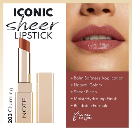 Cosmetics Iconic Sheer Lipstick 203 Charming Nemlendirici Parlak Ruj, Nude