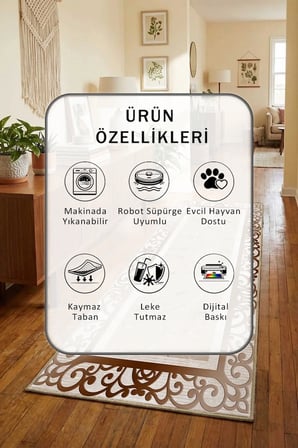 L8003 Salon Mutfak Yatak Odası Dijital Baskı Yolluk Halı