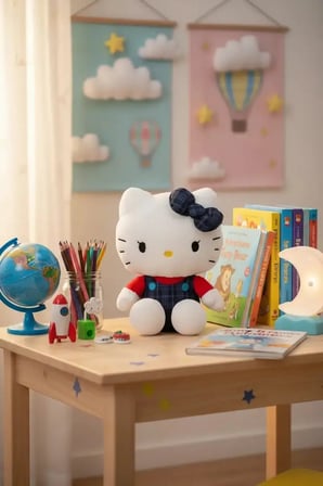 MINISO Sanrio Lisanslı Hello Kitty Peluş Oyuncak 35 Cm – Oturan Yumuşacık Kıyafetli Tasarım