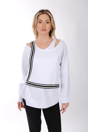 Ysatis Minimalist Oversize V Yaka Uzun Kol Kadın Bluz - Günlük & Özel Gün