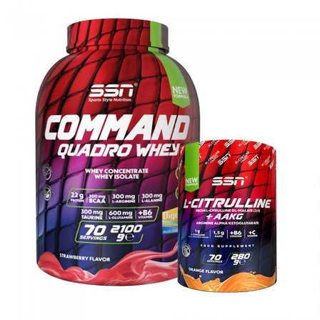 SSN Sports Style Nutrition Command Whey 2100G Çilek + SSN Citrulline Malate-AAKG 280G Portakal