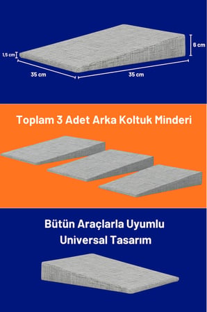 Dizanor Araç Arka Koltuk Doldurma ve Dengeleme Minderi (Bütün Araba Modelleri İle Uyumludur)