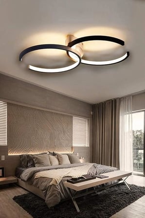 LEGACY Duru Modern Tasarım Siyah Renk Salon Mutfak Hol Beyaz Led 2 Li Avize Siyah 55 x 35