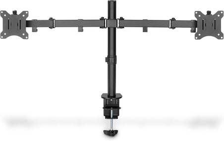 Monitör Tutucusu - Masa Kelepçesi - 2 Monitör - 32 İnçe Kadar - 3X 8 kg'a Kadar - VESA 75x75, 100x100 - Siyah