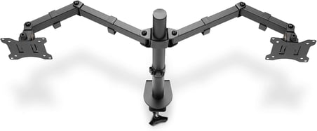 Monitör Tutucusu - Masa Kelepçesi - 2 Monitör - 32 İnçe Kadar - 3X 8 kg'a Kadar - VESA 75x75, 100x100 - Siyah