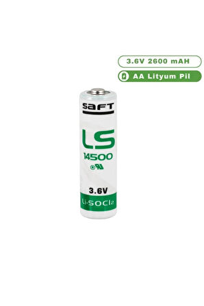 Ls14500 Aa 3.6v 2600mah Li-socı2 Lityum Kalem Pil