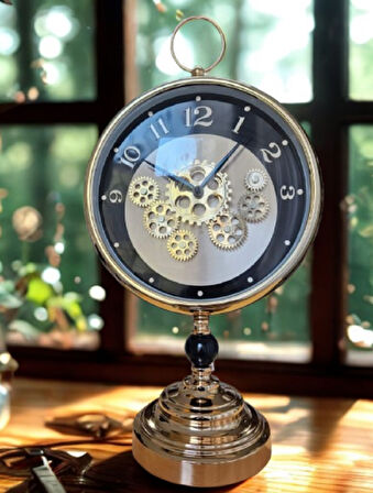 Krd Home Masaüstü Çarklı Saat Bakır Krd-7466