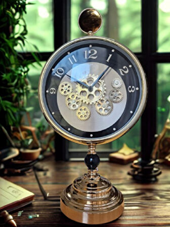 Krd Home Masaüstü Çarklı Saat Bakır Krd-7466