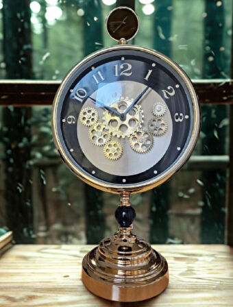 Krd Home Masaüstü Çarklı Saat Bakır Krd-7466