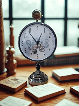 Krd Home Masaüstü Çarklı Saat Siyah Krd-7467