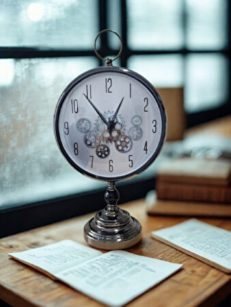 Krd Home Masaüstü Çarklı Saat Siyah Krd-7467