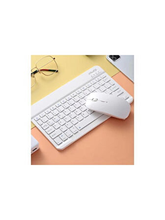 Kablosuz Bluetooth ve Şarjlı Klavye Mouse Set ( Apple iPad Mini Ve Tüm Cihazlar İçin Uyumlu'dur. )