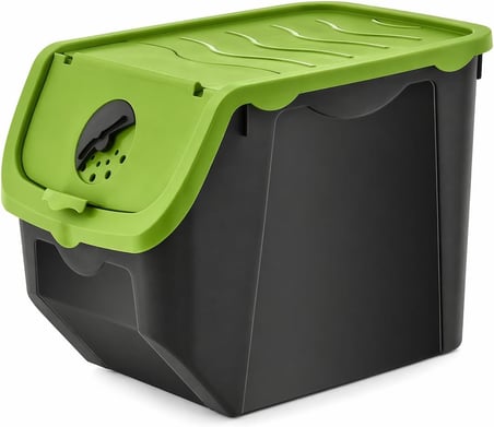 Orret Home 12 Litre Patates Soğan Saklama Kabı Hava Alabilir Kapaklı Sebze Saklama Kutusu Kilitli Kapaklı Sarımsak Organizer Plastik Erzak Saklama Kabı İstiflenebilir Kiler Düzenleyici (ASORTİ RENK)