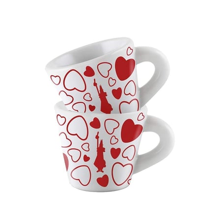 Bialetti Porselen Kahve Kupası 2'li Set Kalpli