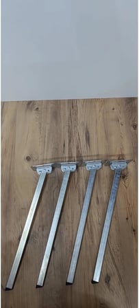 HAMADEX Katlanır Metal Sofra Ayağı, Gümüş Renk, 4'lü Set, Yer Sofrası İçin, Masa Ayağı (30cm)