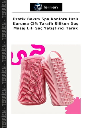 Pratik Bakım Spa Konforu Hızlı Kuruma Çift Taraflı Silikon Duş Masaj Lifi Saç Yatıştırıcı Tarak