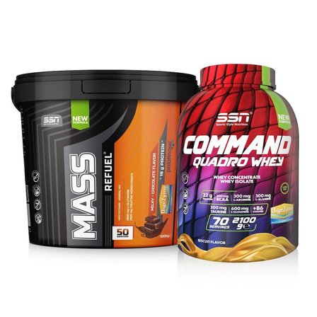 SSN Bulk Power Mass Gainer 5000G (Çikolata) + SSN Command 2100G (Bisküvi)