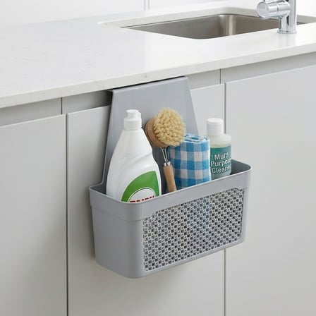 Dolap İçi Asılabilir Plastik Organizer Deterjan Sünger Düzenleyici Askı Mutfak Banyo Dolap İçi Düzenleyici Kapak Arkası Organizer Sepet (Asorti Renk)