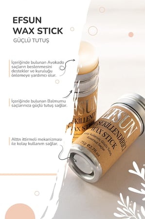 Wax Stick ve Profesyonel Topuz Fırçası, Saç Sabitleyici, Besleyici Saç Waxı ve Topuz Fırçası,Bebek Saç Sabitleyici Wax