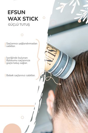 Wax Stick ve Profesyonel Topuz Fırçası, Saç Sabitleyici, Besleyici Saç Waxı ve Topuz Fırçası,Bebek Saç Sabitleyici Wax