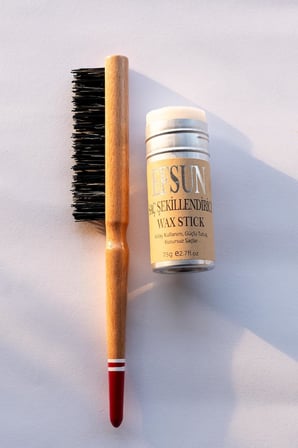 Wax Stick ve Profesyonel Topuz Fırçası, Saç Sabitleyici, Besleyici Saç Waxı ve Topuz Fırçası,Bebek Saç Sabitleyici Wax