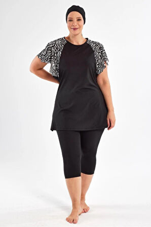 Maresiva 252805 Coral Büyük Beden Kısa Kol Taytlı Mayo