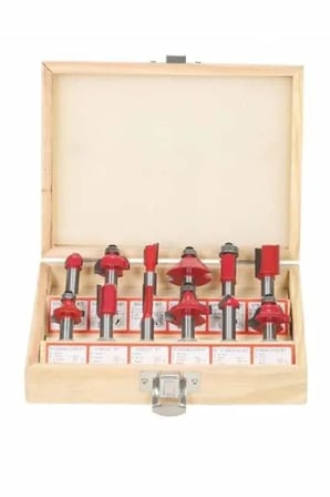 12 Parça Freze Uç Takımı Ahşap Oyma Ağaç Delme Çantalı Set 8 mm