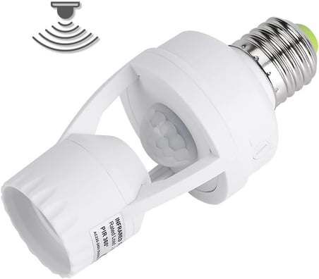 Parcbeny 24272 360° PIR Hareket Sensörlü E27 Lamba Duy Uyumlu Adaptörü Zaman Ayarlı AC 100V-240V 60W Max
