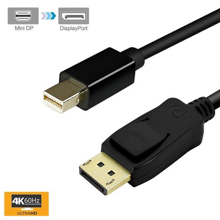A4315 Mini Displayport To Displayport 1.5 M 4K Çevirici Dönüştürücü Adaptör Kablosu/Laptop, PC, HDTV, Monitör veya DisplayPort özellikli HD Projektörler İçin