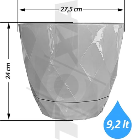 Yakamoz Saksı (1, Bej, 9.2 Litre)