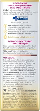 Luminous630 Thiamidol Etkili Leke Karşıtı Cilt Serumu 30ml, Hyaluronik Asit, Cilt Tonu Eşitleyici,Aydınlık Görünüm