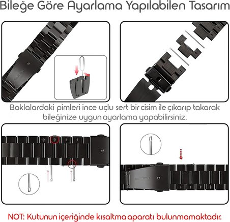 Xiaomi ile Uyumlu Bakla Model Çelik Kordon Redmi Watch 5 Active/Redmi Watch 5 Lite/Watch S4/Watch 2/2Pro/S3/S1/S1Pro/S1 Active İçin Katlanır Toka Mekanizmalı Paslanma Yapmayan Kayış