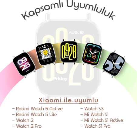 Xiaomi ile Uyumlu Bakla Model Çelik Kordon Redmi Watch 5 Active/Redmi Watch 5 Lite/Watch S4/Watch 2/2Pro/S3/S1/S1Pro/S1 Active İçin Katlanır Toka Mekanizmalı Paslanma Yapmayan Kayış