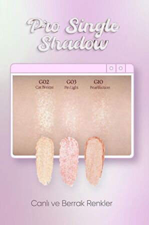 İnci Işıltılı Kremsi Dokuya Sahip Tekli Far Clio Pro Single Shadow (23FW) (G03 Pin Light)